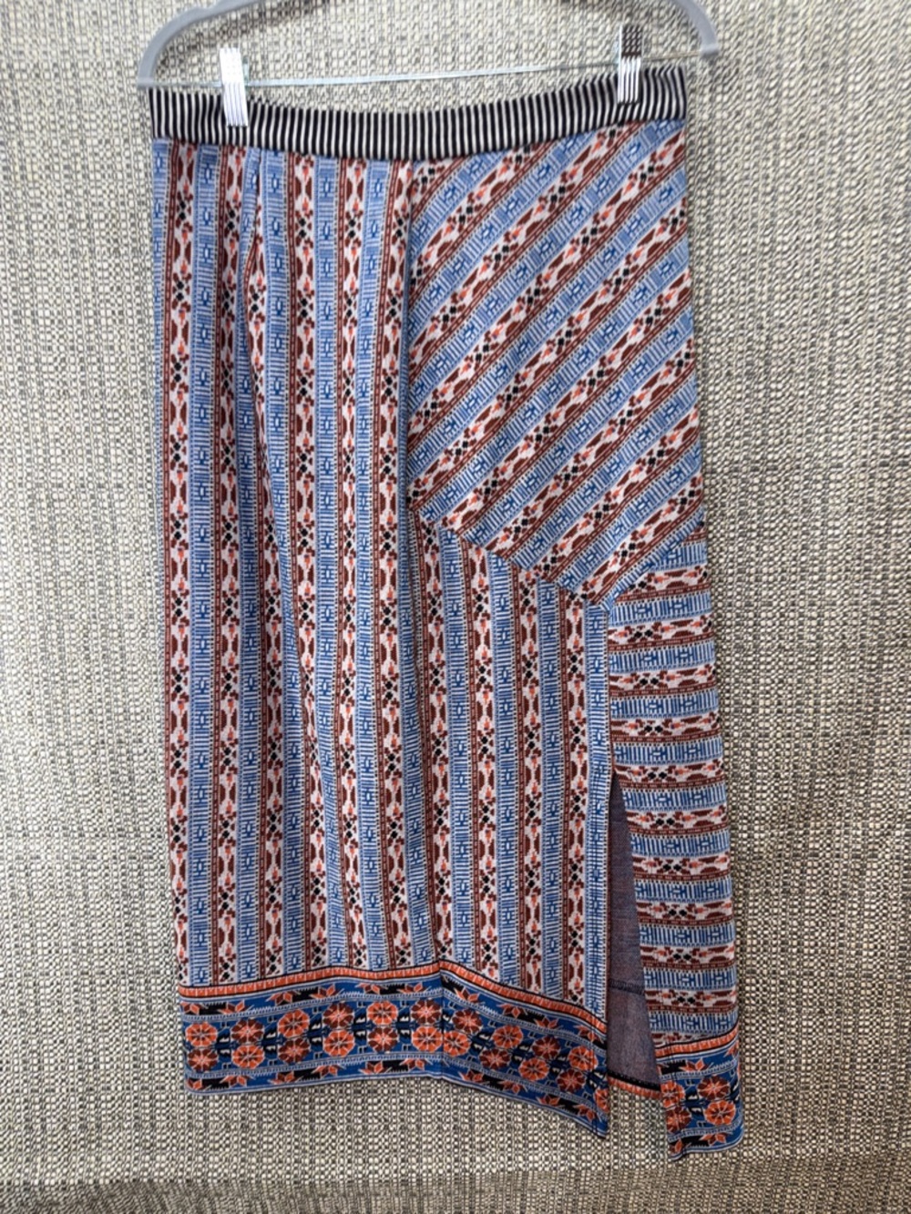 Akemi + Kin Anthropologie Women's Striped Splendor Patterned Midi Skirt Size M - Picture 3 of 13